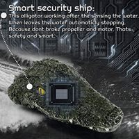 Bateau crocodile télécommandé Dwi Dowellin 2.4G, bateau crocodile de simulation étanche 15KM/H avec lumière