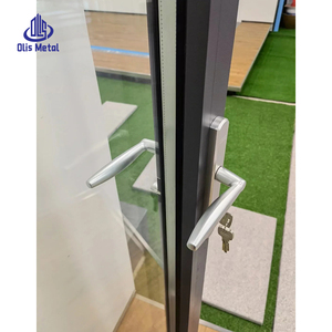 Porte battante isolée moderne pour entrée de cour, balcon, véranda, cloison en aluminium, portes intérieures en verre à charnières verticales - Product Image 3