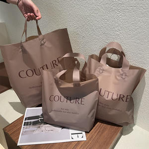 Sac de shopping écologique personnalisé avec logo, rose poudré givré, pour boutique de vêtements, sac fourre-tout en plastique sur mesure avec poignée - Product Image 6
