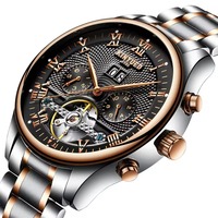 Montre d'affaires classique multifonction automatique mécanique en moissanite de haute qualité, ajourée et personnalisable, la plus vendue