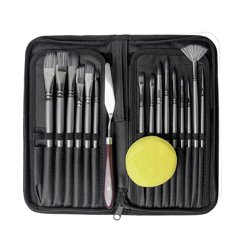 Professional Gouache Watercolor Painting Brushes Set Artist Acrylic Paint Brush Set Nylon Black Pole Oil Painting Brush