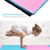 Tapis de gymnastique pliable pour enfants 4ftx8ftx2in avec fermeture auto-agrippante en PVC/PU, écologique, imperméable et personnalisable