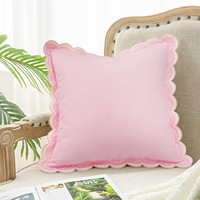 Offre Spéciale solide festonné brodé bord taie d'oreiller maison canapé décoratif haute qualité jeter coussins couverture