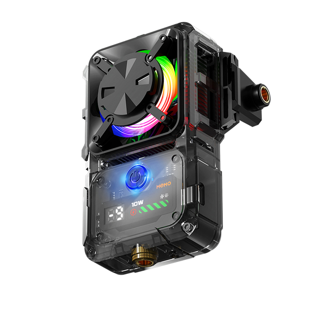 MEMO DL23 Portable Lightweight Mobile Phone Cooling Fan RGB Phone Radiator for Gaming Live Streaming with Three Bracket Holes