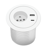 Prise de courant électrique encastrable USB de type danois pour table et canapé, rallonge de prise électrique