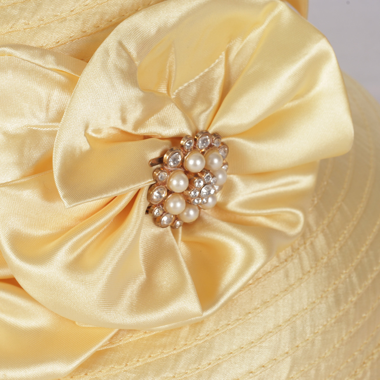 NWT Mr. Hi\'s Hat Cloche Womens Gold Satin Bow Rhinestone Derby Wedding Church Rhinestone Church/Dress Indiana Women main image 4