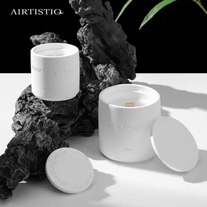Aromatherapy Candle Bedroom Study Decoration Handmade Soy Wax Cement Cups Candle Jar with Lid