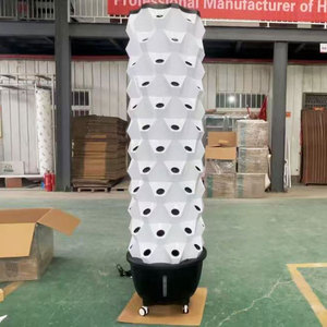 Système de culture hydroponique vertical 8P10 à 80 pots avec pompe et circulation d'eau automatisée, en PVC de qualité alimentaire, pour extérieur - Product Image 2