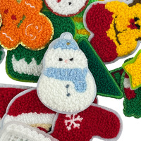 Appliques brodées sur tissu, style serviette, thème Noël, décoratives, fabriquées en Chine, en stock chez les fabricants
