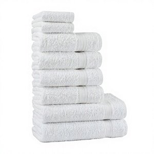 100% Cotton Wholesale Luxury Hotel <b>Bath</b> <b>Towels</b> <b>Set</b> White Cotton 5 Star Quality Zero Twist Quick-Dry Compressed Solid Color - Product Image 2