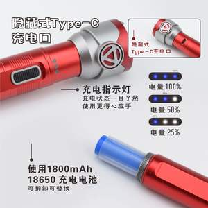 Tactical Flashlight Rechargeable Led Zoomable High Power Outdoor Use With Digital Display And Long Range <b>Light</b> - Product Image 5