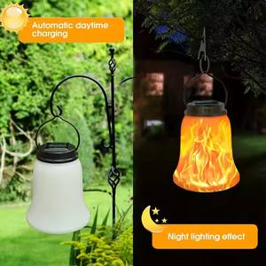 Linternas colgantes solares para exteriores Shingel, luces solares en forma de campana para Patio, jardín, camino, decoración, lámpara de llama - Product Image 2