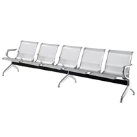 Chaises d'extérieur modernes pour 3 personnes, siège en cuir PU, durables, faciles à nettoyer, en aluminium, usage commercial, centre commercial, aéroport, hôpital, gare, école