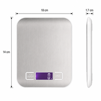 Báscula Digital de Cocina Blanca, Báscula Electrónica de Alta Precisión con Pantalla LCD, Báscula Delgada para Cocinar y Hornear