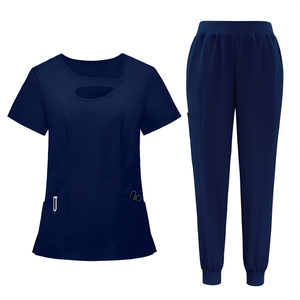 Conjunto de Uniforme Antiarrugas Fresco con Múltiples Bolsillos para Mujer y Hombre, Conjunto de Uniformes Médicos y de Spa - Product Image 3