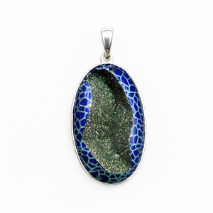 Pendentif en pierre précieuse Druzy en argent allemand - bijoux en cristal/pierre précieuse, cadeau pour la fête des mères/anniversaire/fiançailles/mariage/anniversaire de mariage - Product Image 2
