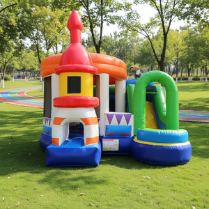 <span class=keywords><strong>Castillo</strong></span> Inflable con Diseño Novedoso en Forma de Domo, con Tobogán Individual, Inflable Disco para la Diversión de los Niños, Venta Comercial - Product Image 1