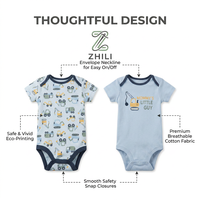 Romper Bayi Musim Panas Katun Segitiga Impor, Setelan Tiga Potong Lengan Pendek, Bodysuit, Gaya Eropa-Amerika