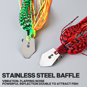 DN 100Mm 17G Umpan Chatterbait Umpan Berbilah Jig Buzz Kepala Ikan Obrolan Umpan Silikon Pinggir Umpan Bass Jigs Spinnerbait - Product Image 5