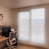 Voilage occultant Shangri-La en tissu doux avec moteur électrique pour fenêtre
