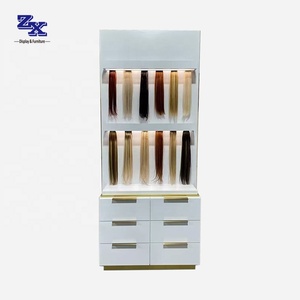 Custom Retail Hair Salon Furniture Hair Extension <strong>Wall</strong> <strong>Display</strong> <strong>Cabinet</strong> with LED Wig Shop <strong>Display</strong> <strong>Cabinet</strong> Stand - Product Image 5