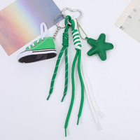 Trendy Niche Pendant Cartoon Mountaineering Rope Canvas Shoes Woven Rope Knot Heart Shape Color Changing Plastic Keychain Bag
