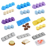 Moule à gâteau et savon en silicone alimentaire à 4 cavités, pour procédé à froid, fournitures de pâtisserie DIY, compatible four, emballage individuel OPP