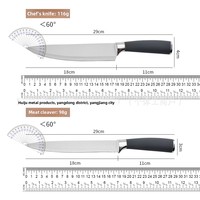 Ensemble de couteaux de cuisine en acier inoxydable 6 pièces avec support cylindrique à rayures verticales, anneau en acier, conception ambidextre, longueur de lame