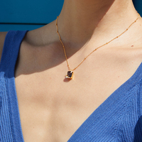 Joyería fina, Plata de Ley 925, piedra preciosa chapada en oro de 18 quilates, flor de ónix negro, malaquita, lapislázuli, collar de granate Natural