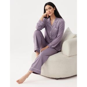 Conjunto de Pijama de Bambú Viscosa Premium Personalizado al por Mayor para Mujer, Manga Larga, con Botones, 2 Piezas, Ropa de Dormir Modal, Conjuntos de Pijama de Algodón para Mujer - Product Image 4