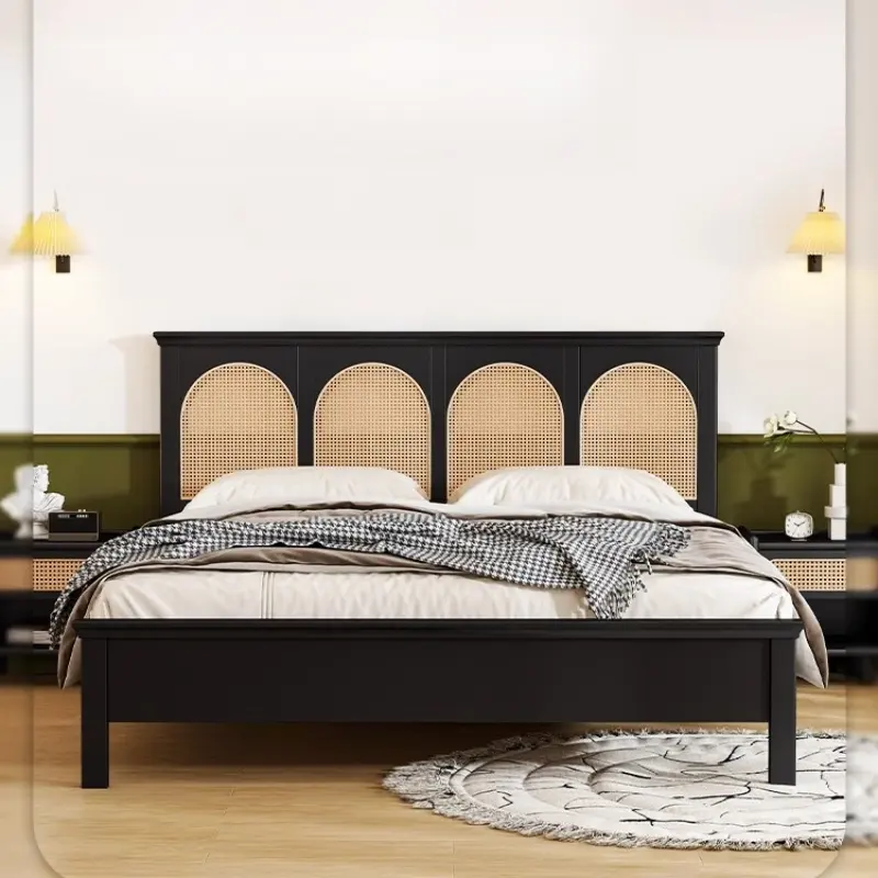 Tùy chỉnh Homestay căn hộ khách sạn mây đồ nội thất rắn gỗ giường sofa bảng tủ quần áo đồ nội thất Set.
