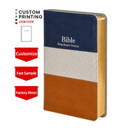 Bibles Saintes KJV professionnelles compactes et durables avec couverture en cuir PU de haute qualité pour l'impression de livres religieux