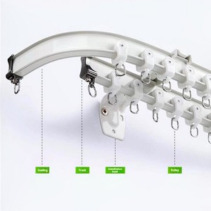<span class=keywords><strong>Rail</strong></span> flexible en aluminium multifonctionnel de style moderne monté au plafond pour rideaux à vagues <span class=keywords><strong>Rail</strong></span> pliable - Product Image 2