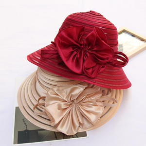<strong>Women's</strong> Summer Organza Wide Brim Sun <strong>Hat</strong> <strong>for</strong> Outdoor Ladies' Flower <strong>Wedding</strong> and Church <strong>Hats</strong> Adult Character Style <strong>for</strong> Parties - Product Image 1