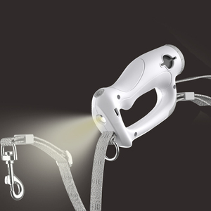 Guinzaglio per cani da compagnia con Dispenser di sacchetti di cacca di luce a Led in Nylon elastico a mani libere di alta qualità - Product Image 1