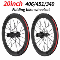 Jeu de roues MEROCA 20 pouces 406 451 349, profondeur de jante 40 mm, pour vélos pliants Brompton Dahon BMX, moyeu arrière 24 trous, frein V / à disque
