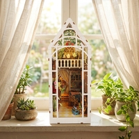Kit de maison en bois DIY de style dessin animé, mini-maison de jardin, jeu de construction éducatif, puzzle pour enfants et adultes