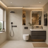 Conjunto de Ducha Termostática Empotrada con Grifo de Latón para Baño, Masaje Spa, Color Gris Acero