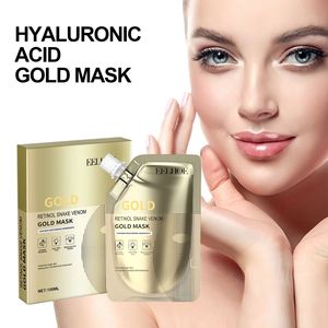 Masque en feuille de rétinol doré à bas prix 24k avec gel en coton pour le traitement de l'acné et le blanchiment du visage - Product Image 1