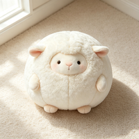 Coussin en peluche mouton rond et moelleux, rembourrage en coton PP, personnalisable OEM, vente en gros, cadeau promotionnel, approvisionnement en vrac pour les fêtes d'enfants