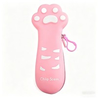 Porte-monnaie en forme de patte de chat multicolore, étui de rangement en silicone durable pour étudiants