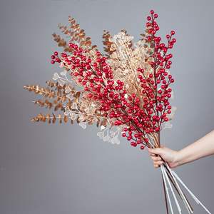 1 <span class=keywords><strong>bouquet</strong></span> <span class=keywords><strong>de</strong></span> fleurs artificielles dorées, plumes <span class=keywords><strong>de</strong></span> <span class=keywords><strong>paon</strong></span>, feuilles d'érable, feuilles d'eucalyptus, fausse plante, décoration <span class=keywords><strong>de</strong></span> mariage, <span class=keywords><strong>de</strong></span> Noël, pour la maison - Product Image 2