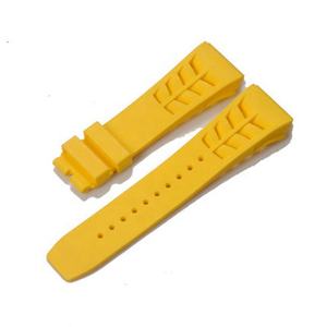 Bracelet de montre en silicone caoutchouc imperméable de haute qualité <span class=keywords><strong>Richard</strong></span> <span class=keywords><strong>Miller</strong></span> de remplacement 25 mm Luxe Jaune/Orange Respirant 20 mm - Product Image 3