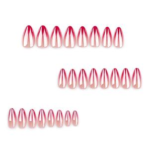 Dropshipping DIY72 24 pièces <span class=keywords><strong>Faux</strong></span> <span class=keywords><strong>ongles</strong></span> courts en amande de style français minimaliste à fleurs en pétales Bourgogne, <span class=keywords><strong>ongles</strong></span> artificiels personnalisables - Product Image 2