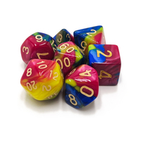 Dés en acrylique personnalisés pour D&D, design coloré, dés polyédriques solides avec des numéros colorés pour les jeux de société D&D