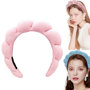 Bandeaux Élastiques Spa pour Femmes et Filles, Épais, Rembourrés en Éponge, pour Cheveux d'Enfants, <span class=keywords><strong>Nuage</strong></span> Violet et Rose, Torsadé et Stylé, Bandeau Bulle - Product Image 4