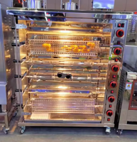 Machine automatique de rôtisserie de poulet à gaz prix d'usine en acier inoxydable Machine commerciale multifonctionnelle de gril de charbon de poulet rôti