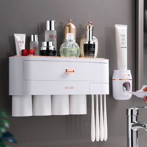 Distributeur automatique multifonctionnel <span class=keywords><strong>de</strong></span> tube <span class=keywords><strong>de</strong></span> dentifrice nouveau Design mural en plastique organisateur <span class=keywords><strong>de</strong></span> salle <span class=keywords><strong>de</strong></span> bain bain <span class=keywords><strong>toilette</strong></span> approvisionnement - Product Image 4