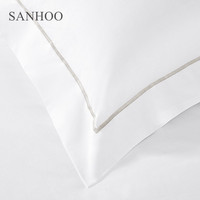 Parure de lit de luxe SANHOO pour hôtel, 300/400TC, en coton blanc brodé, couette, housse de couette, draps de luxe, ensembles de literie