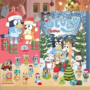 Blueys Calendários do Advento 24pcs Grinchs Caixa Cego de Natal Caixa Calendário de Natal Anime Caixas Mistério para Crianças